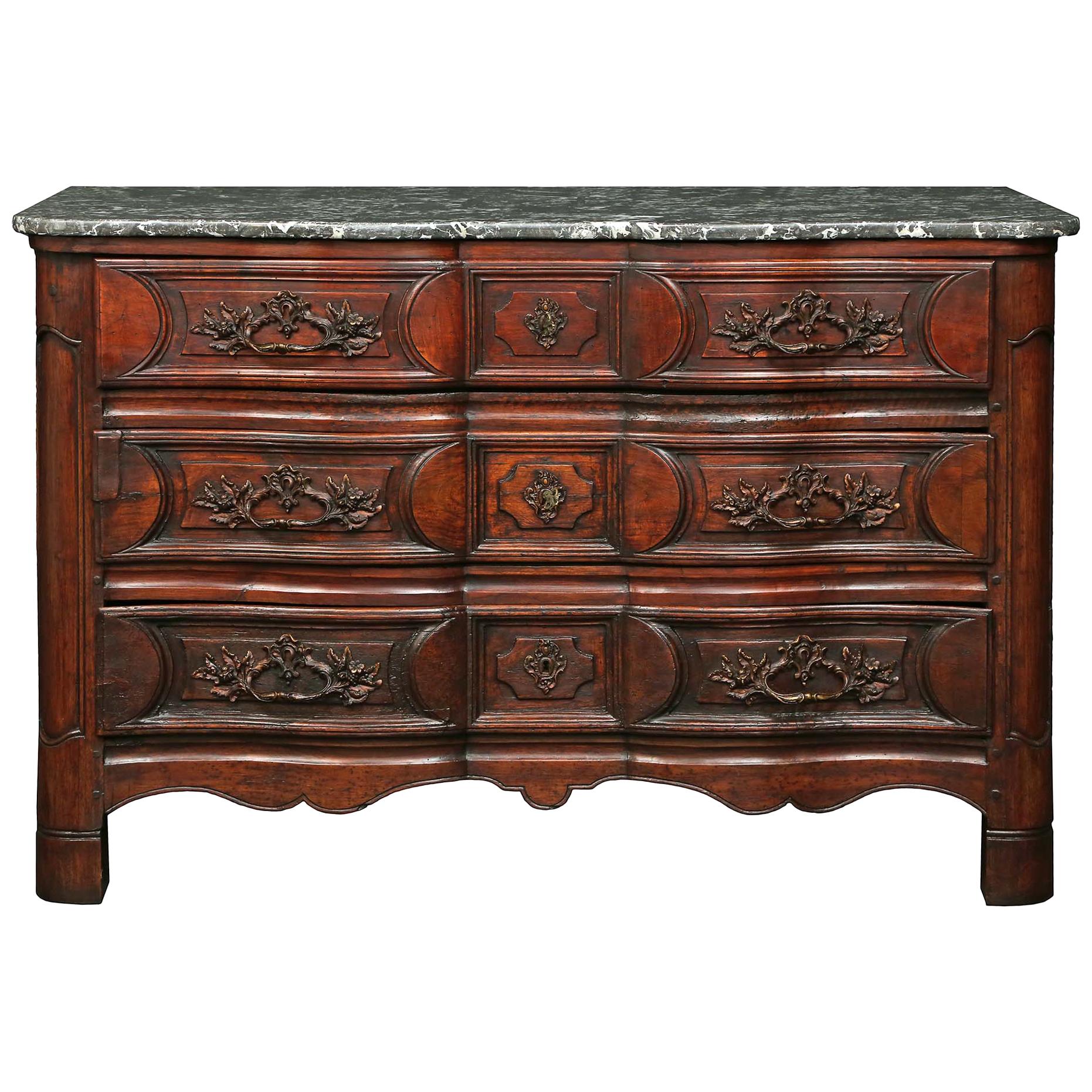French 18th Century Louis XV Period Walnut Chest For Sale