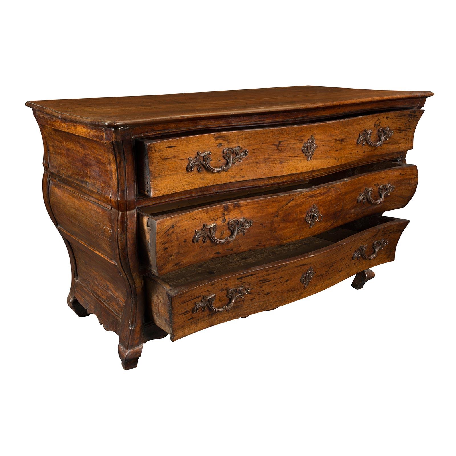 18th Century and Earlier French 18th Century Louis XV Period Walnut Commode Bordelaise For Sale