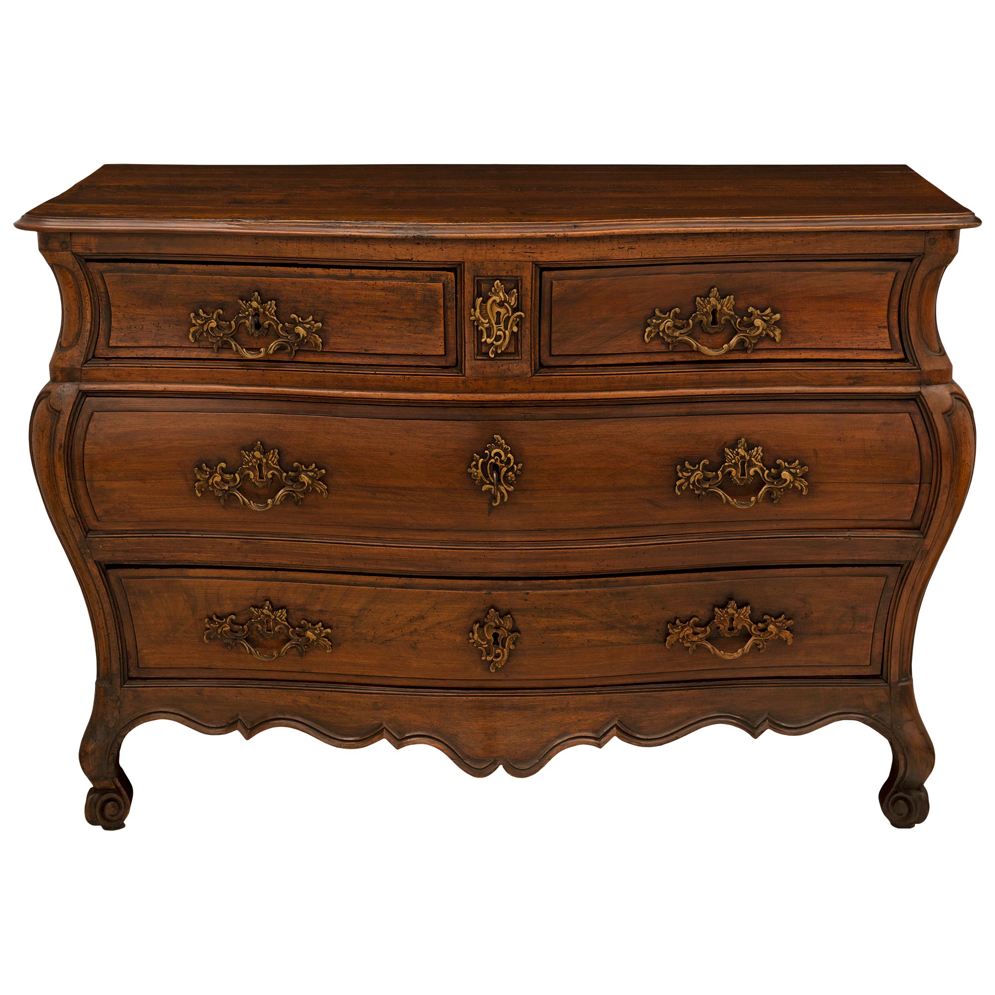 French 18th Century Louis XV Period Walnut Commode Bordelaise For Sale