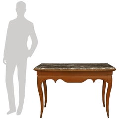 French 18th century Louis XV Period Wood and Gris St. Anne marble console