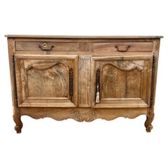French 18th Century Louis XV Provincial Bleached Walnut Two Door Buffet