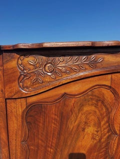 French 18th Century Louis XV Provincial Burl Walnut Two Door Buffet