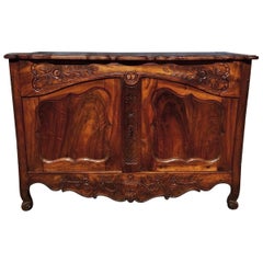 French 18th Century Louis XV Provincial Burl Walnut Two Door Buffet