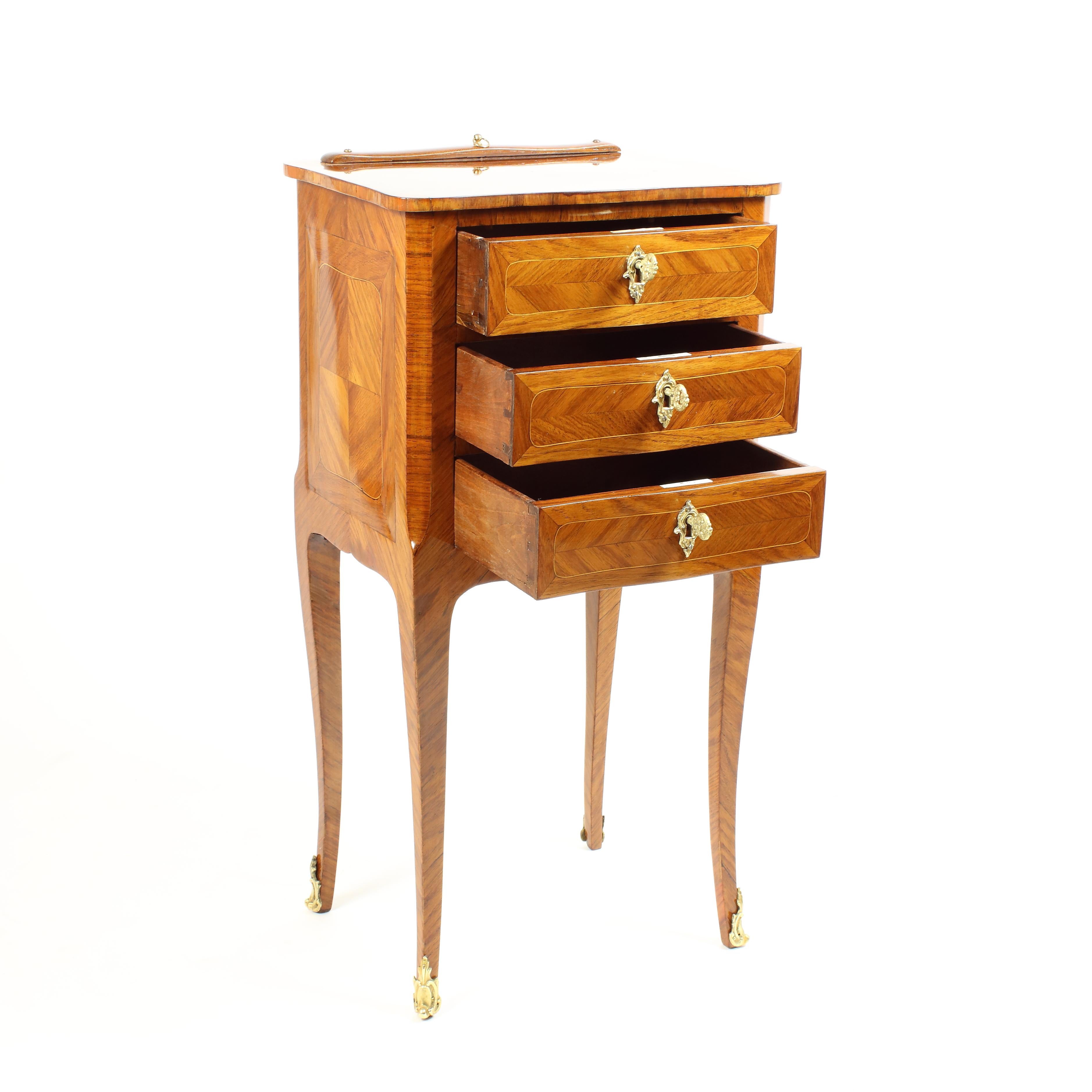 French 18th century Louis XV small Marquetry side table, a so-called 