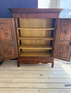 French 18th Century Louis XV Solid Burl Walnut Armoires