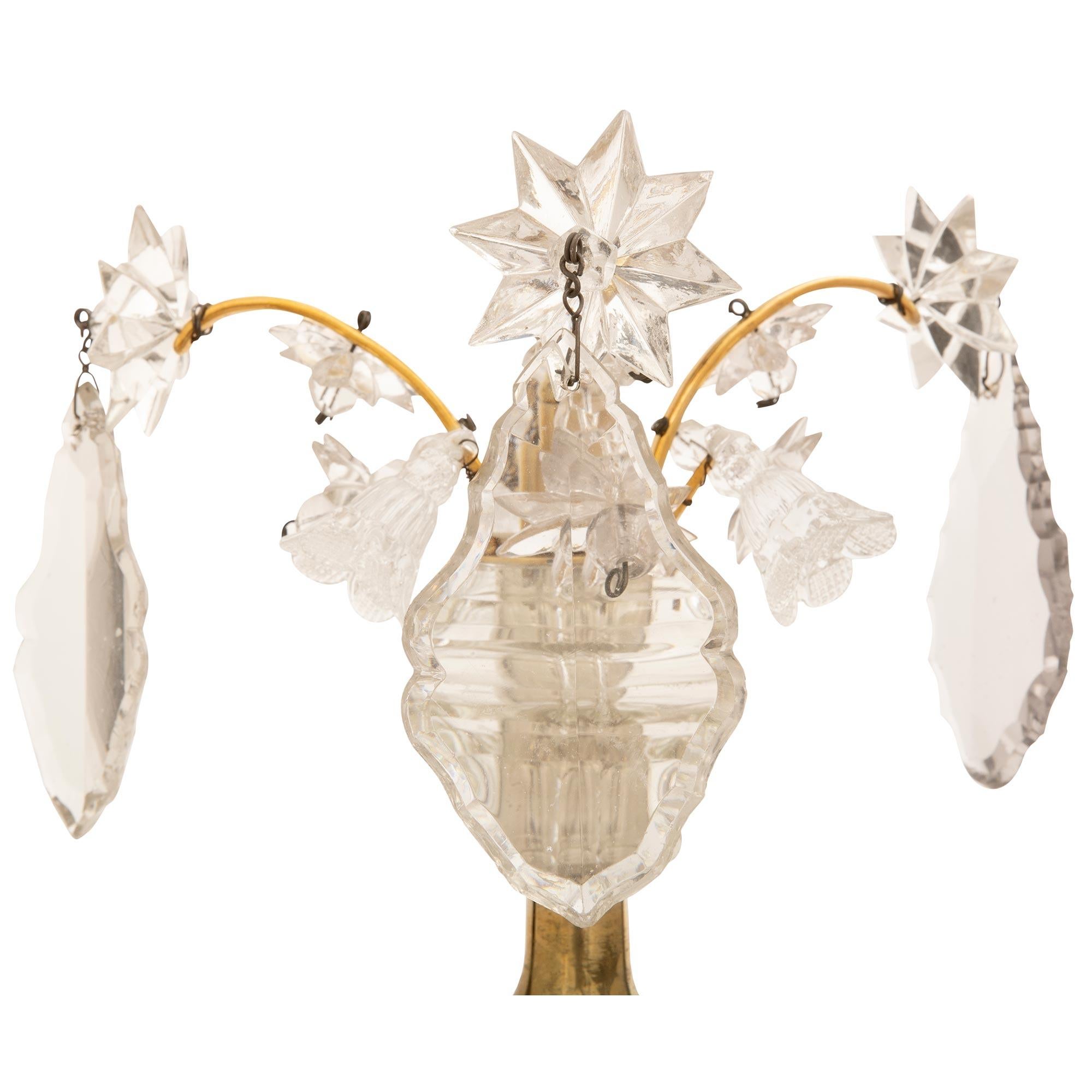 18th Century and Earlier French 18th Century Louis XV St. Ormolu And Baccarat Crystal Chandelier For Sale