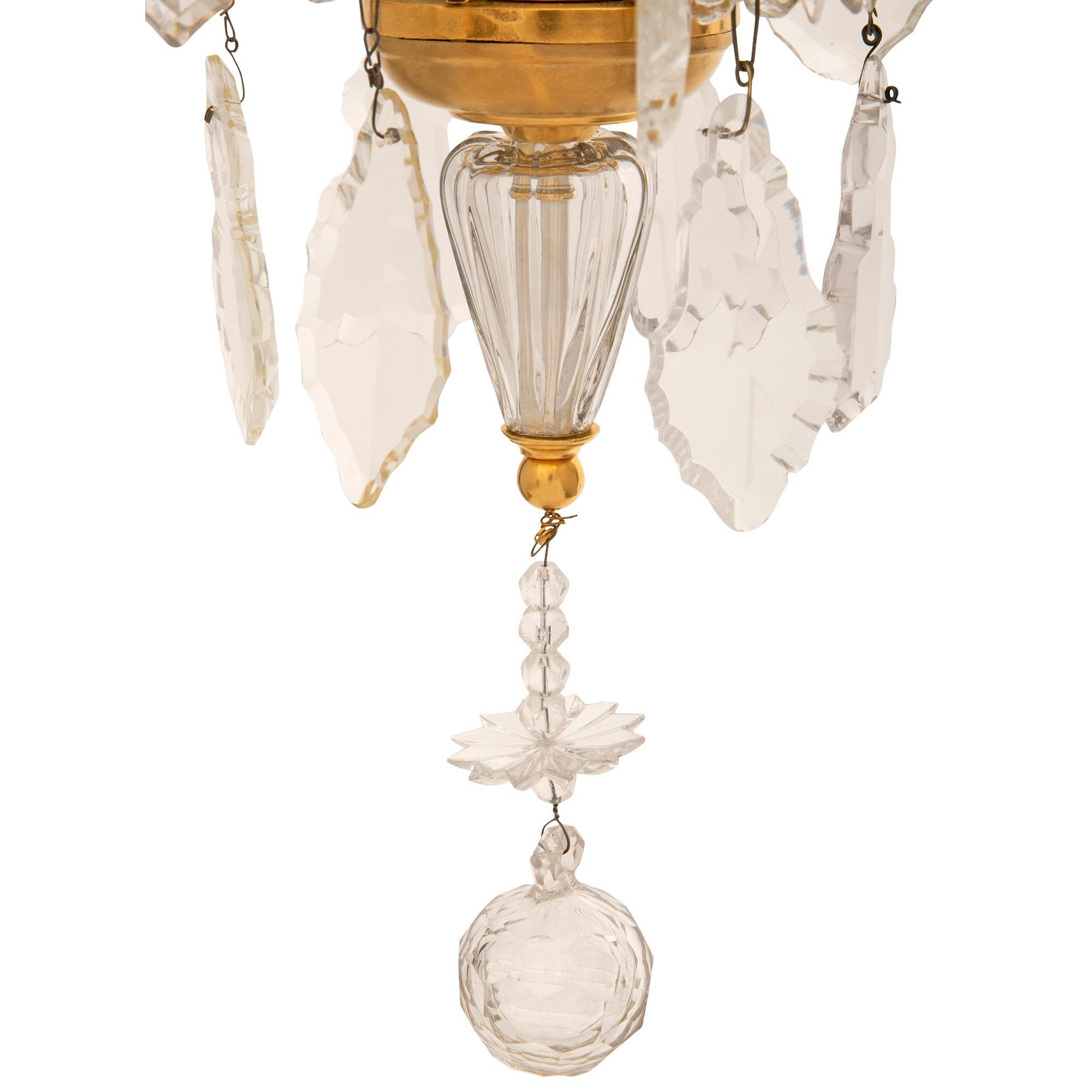 French 18th Century Louis XV St. Ormolu And Baccarat Crystal Chandelier For Sale 4