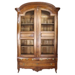 French 18th Century Louis XV Style Provincial - Country French Armoire Bookcase