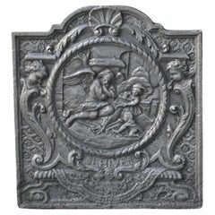 Plaque de cheminée Louis XV du 18ème siècle « L'hiver »