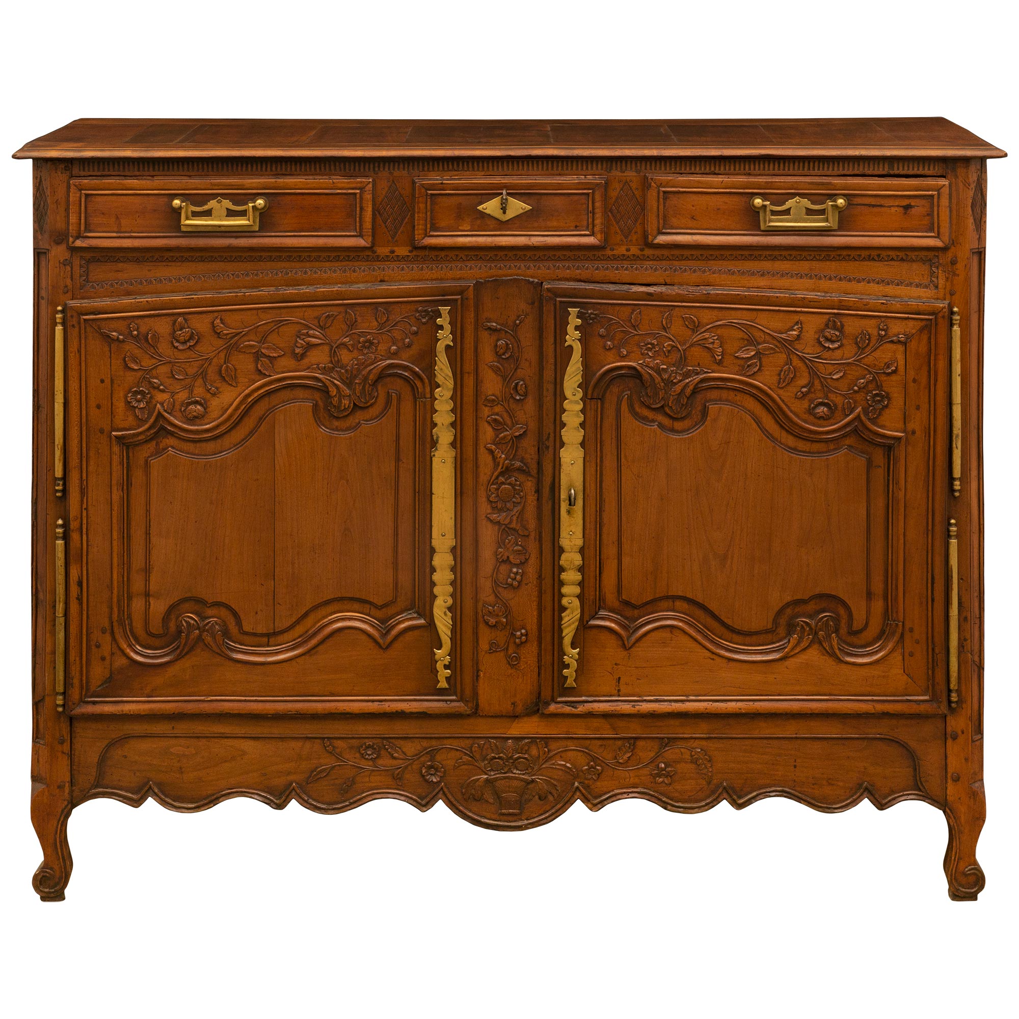 French 18th Century Louis XV Walnut Buffet For Sale
