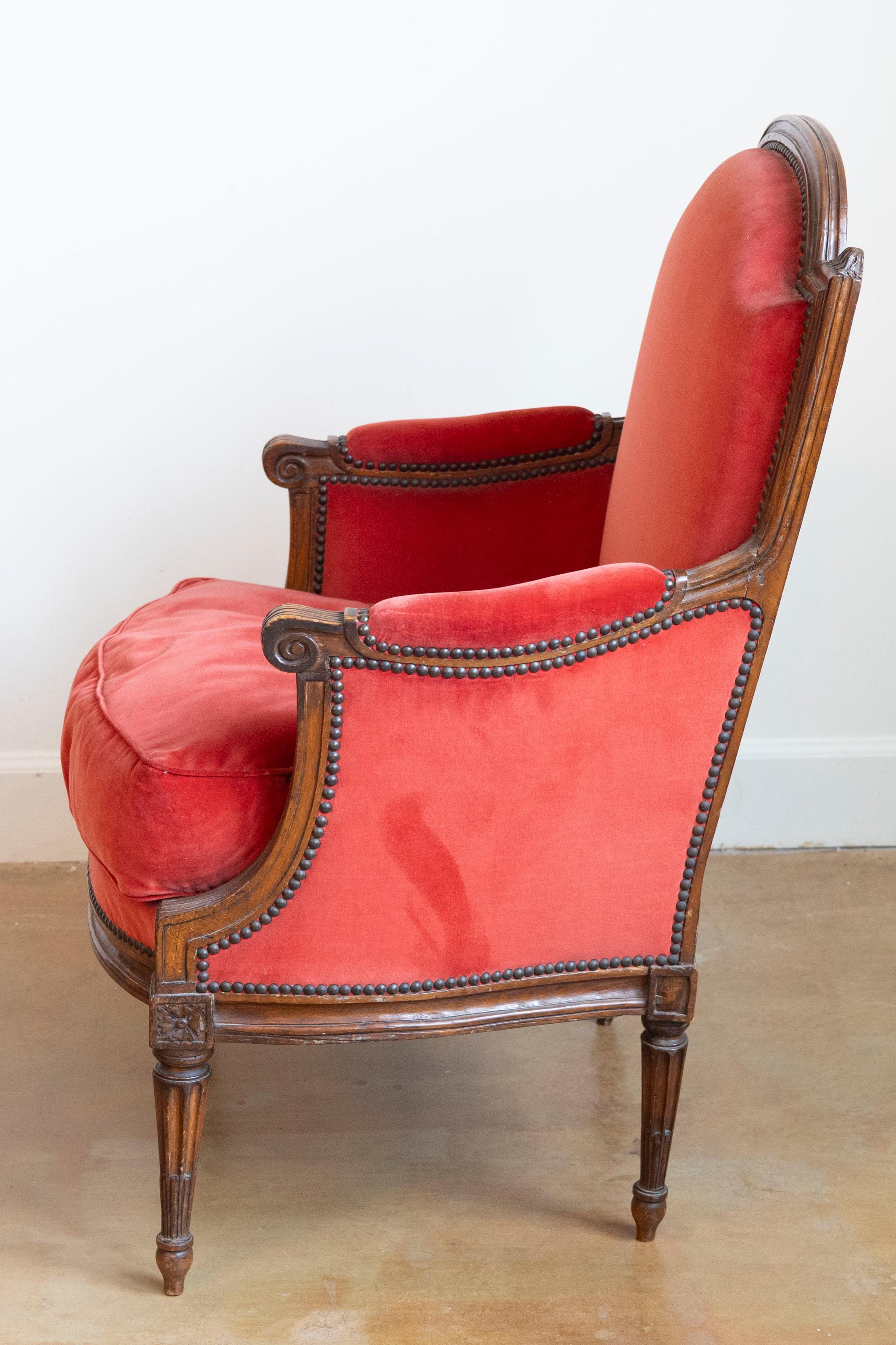 18th Century and Earlier French 18th Century Louis XVI Bergere For Sale