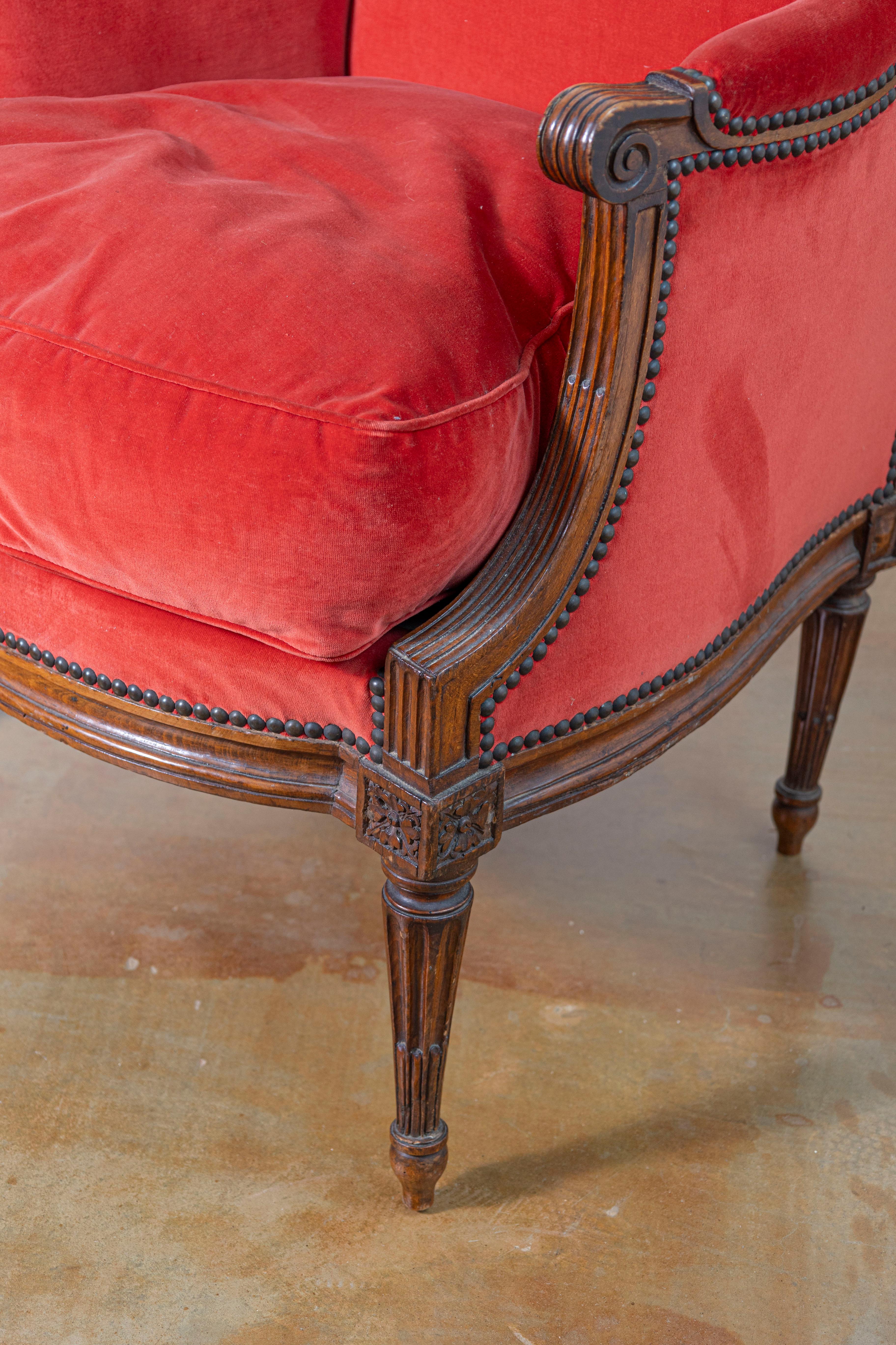 French 18th Century Louis XVI Bergere For Sale 4