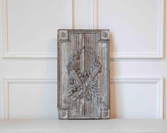 French 18th Century Louis XVI Carved Wood Panel with Gardener’s Attributes