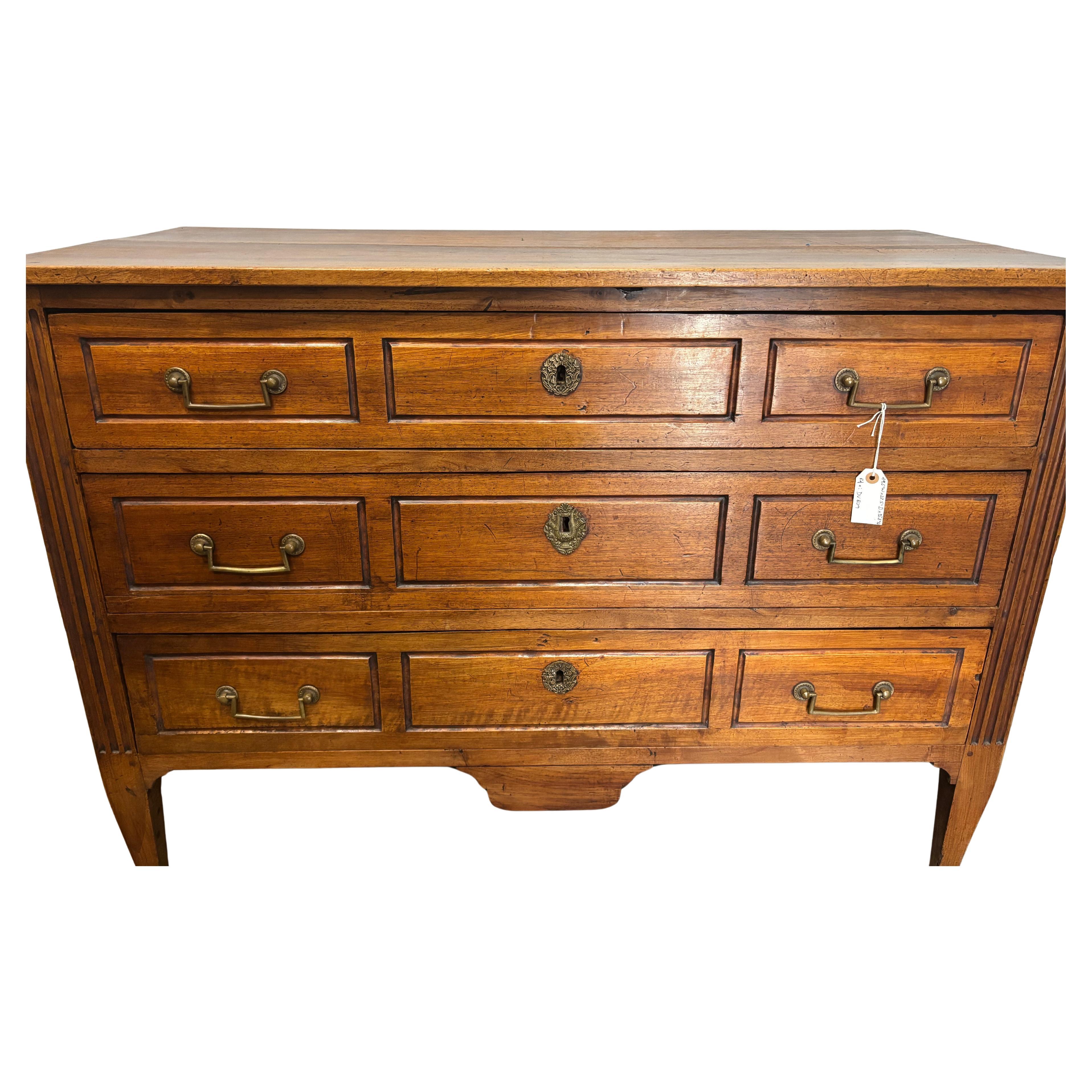 This wonderful Chest is made of flamed walnut. It is a Louis XVI French Period Commode.