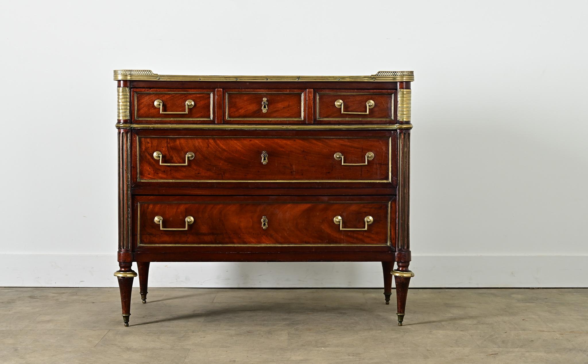 Carved French 18th Century Louis XVI Commode For Sale