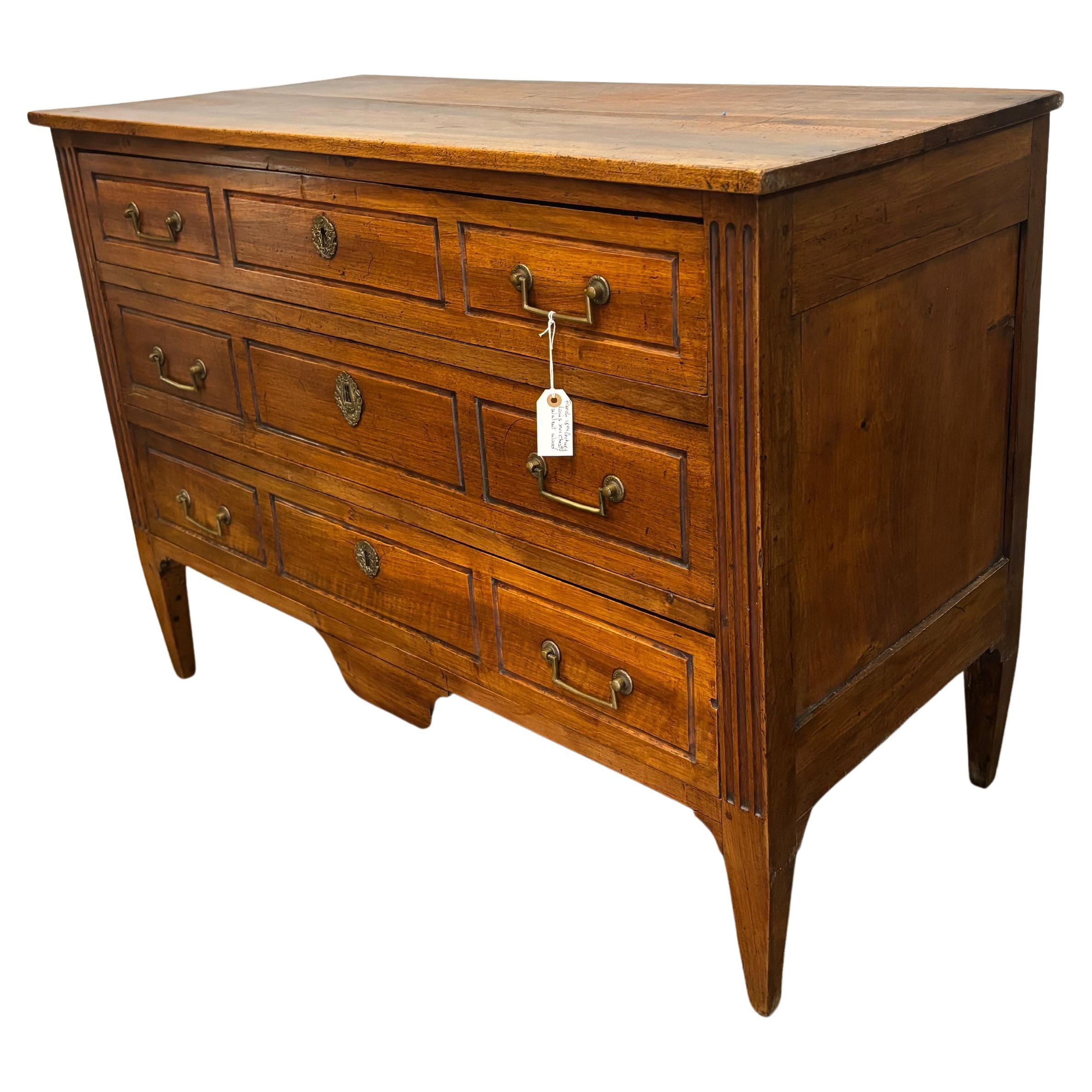 Walnut French 18th Century Louis XVI Commode For Sale