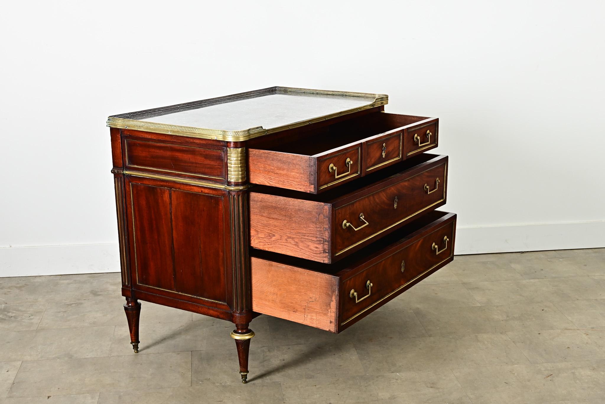 Brass French 18th Century Louis XVI Commode For Sale