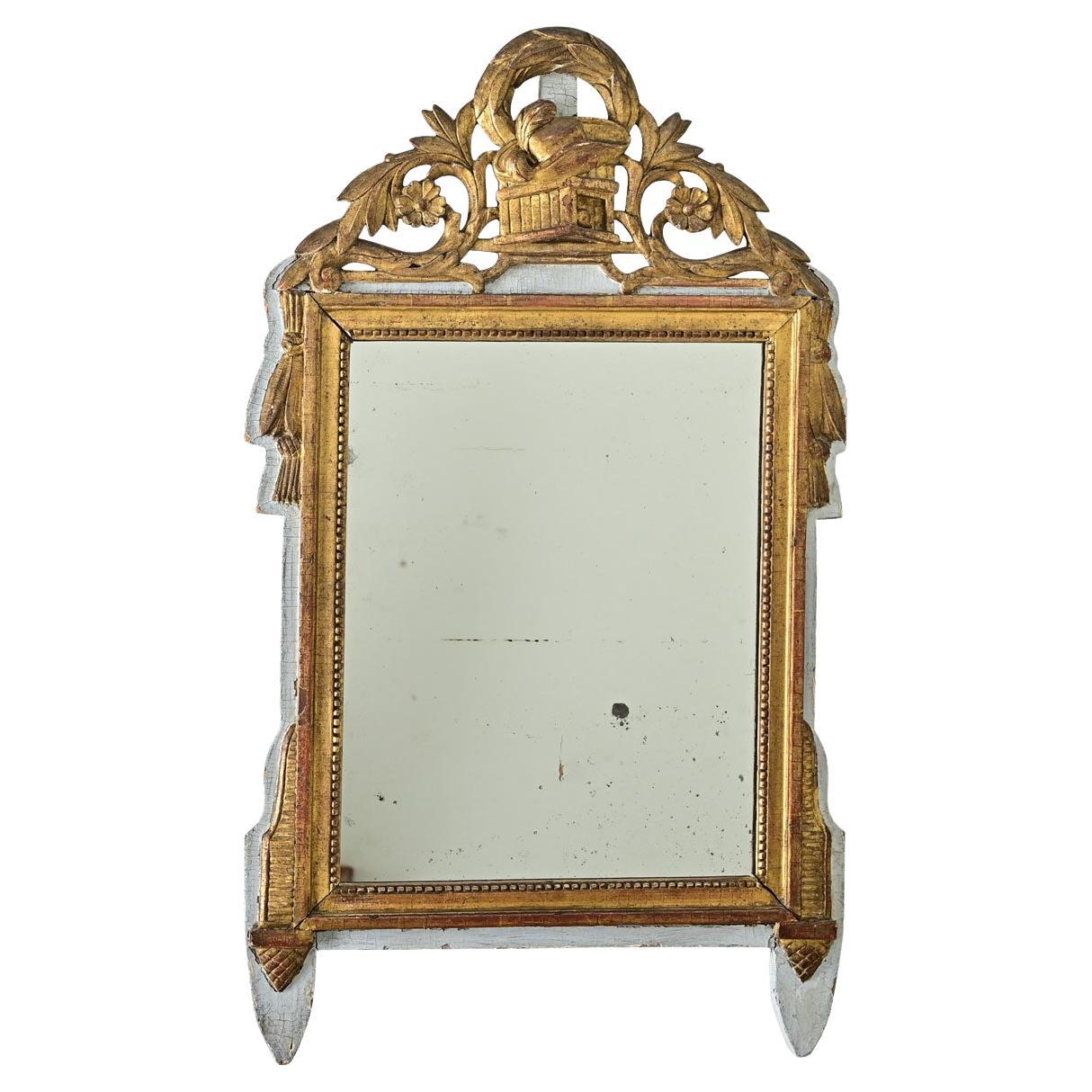French 18th Century Louis XVI Gilt & Painted Trumeau For Sale
