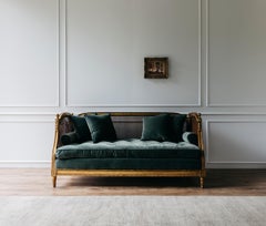 French 18th Century Louis XVI Giltwood and Caned Settee with New Upholstery