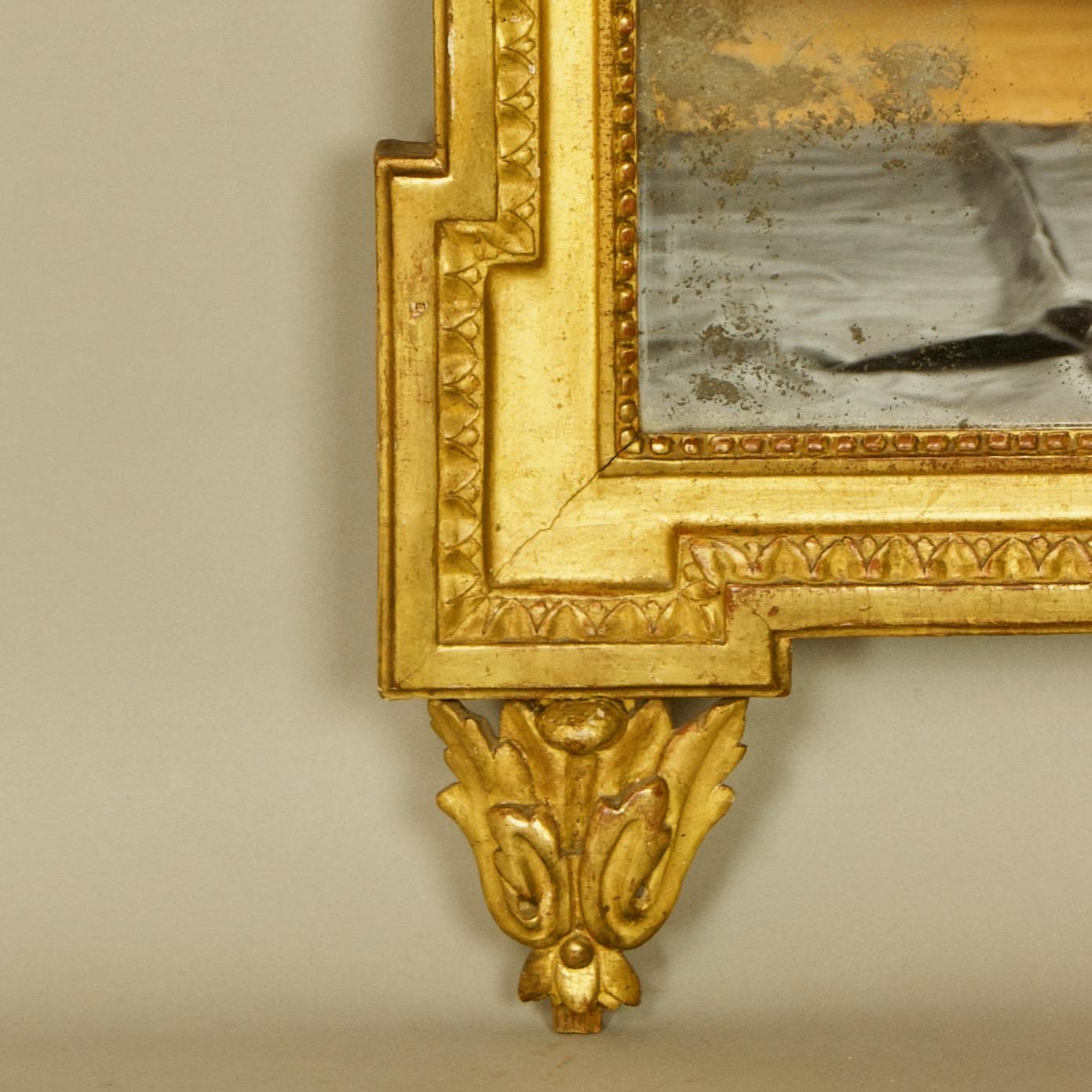 Late 18th Century French 18th Century Louis XVI Neoclassical Giltwood Vase Motif Wall Mirror