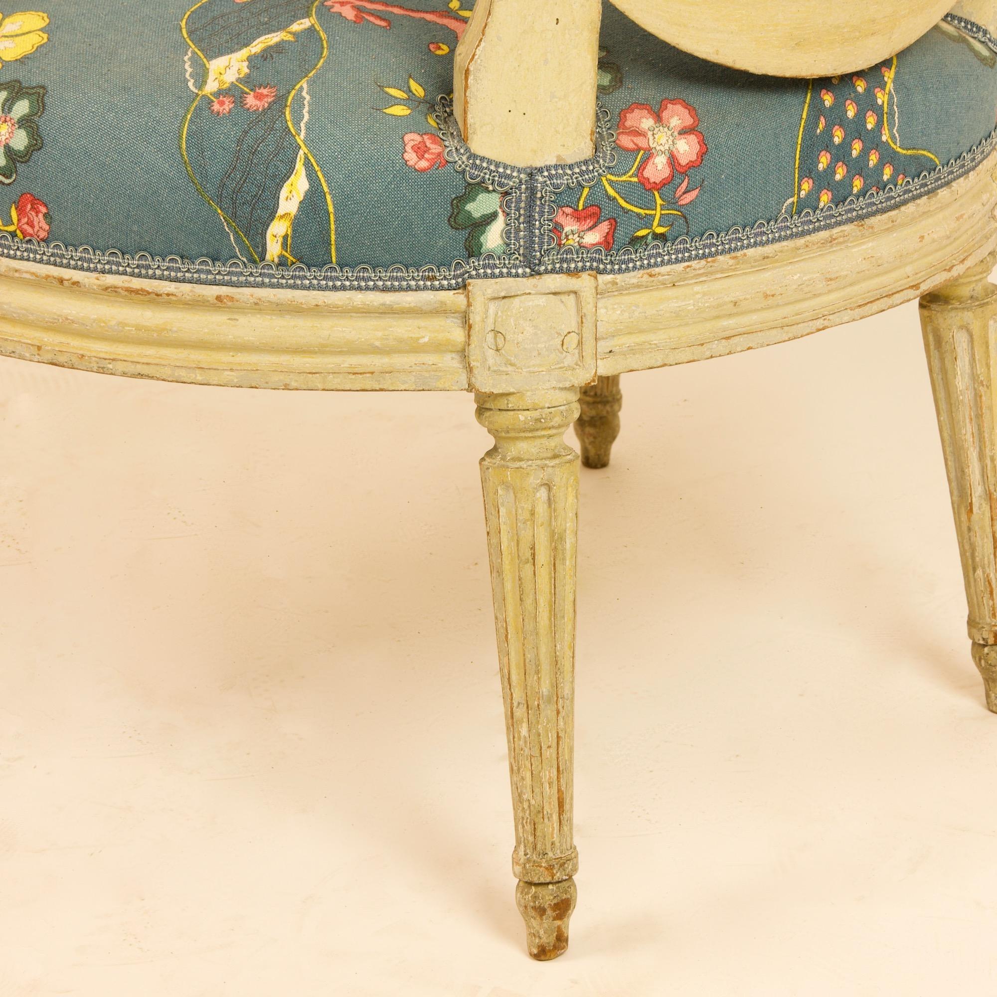 Französischer Louis-XVI-Sessel aus bemaltem Holz von George Jacob, 18. Jahrhundert im Angebot 3