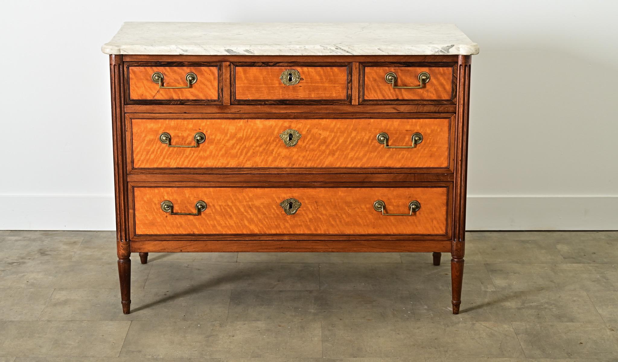 Carved French 18th Century Louis XVI Period Commode For Sale