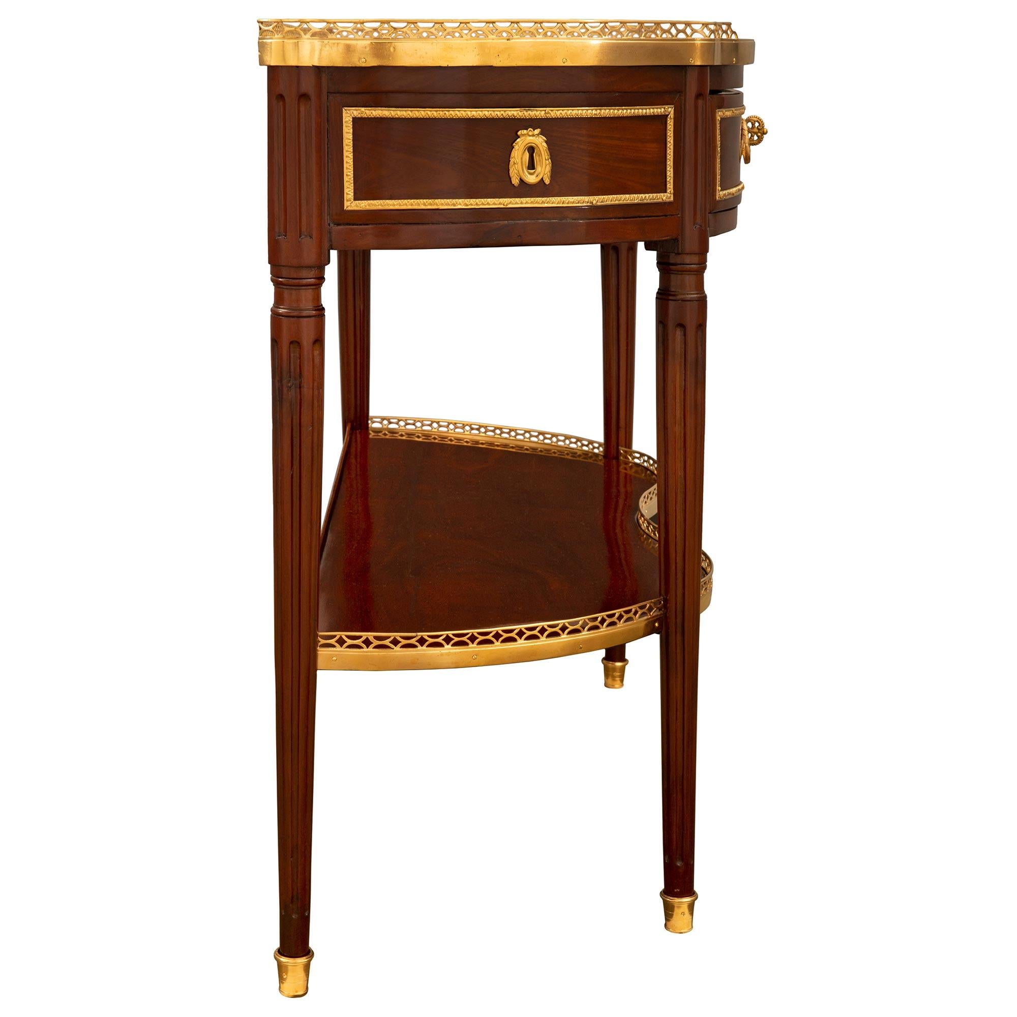 Ormolu French 18th Century Louis XVI Period Console Table, Signed J. Caumont JME For Sale