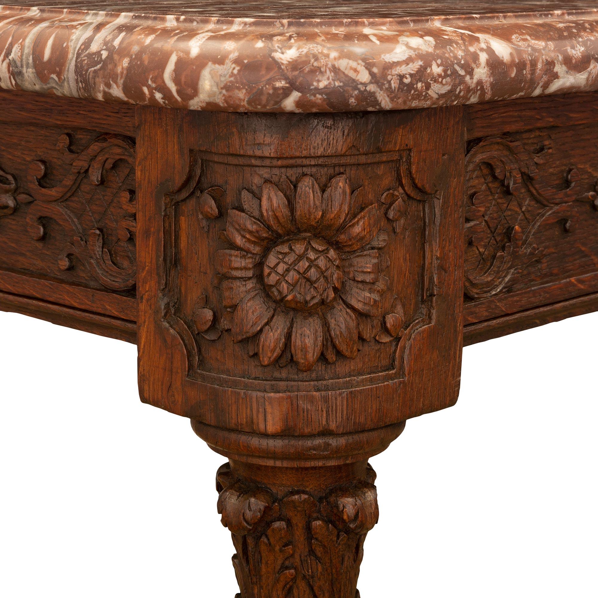 French 18th Century Louis XVI Period Country French Provençal Oak Center Table For Sale 1