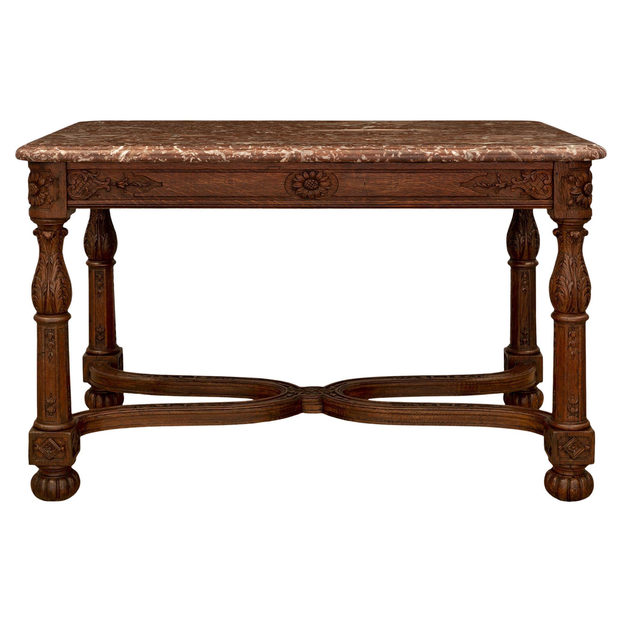 French 18th Century Louis XVI Period Country French Provençal Oak Center Table For Sale