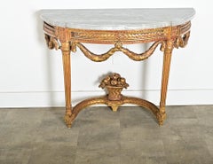 French 18th Century Louis XVI Period Demilune Console