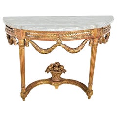 French 18th Century Louis XVI Period Demilune Console