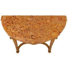 French 18th Century Louis XVI Period Giltwood and Brèche D’alep Marble Console