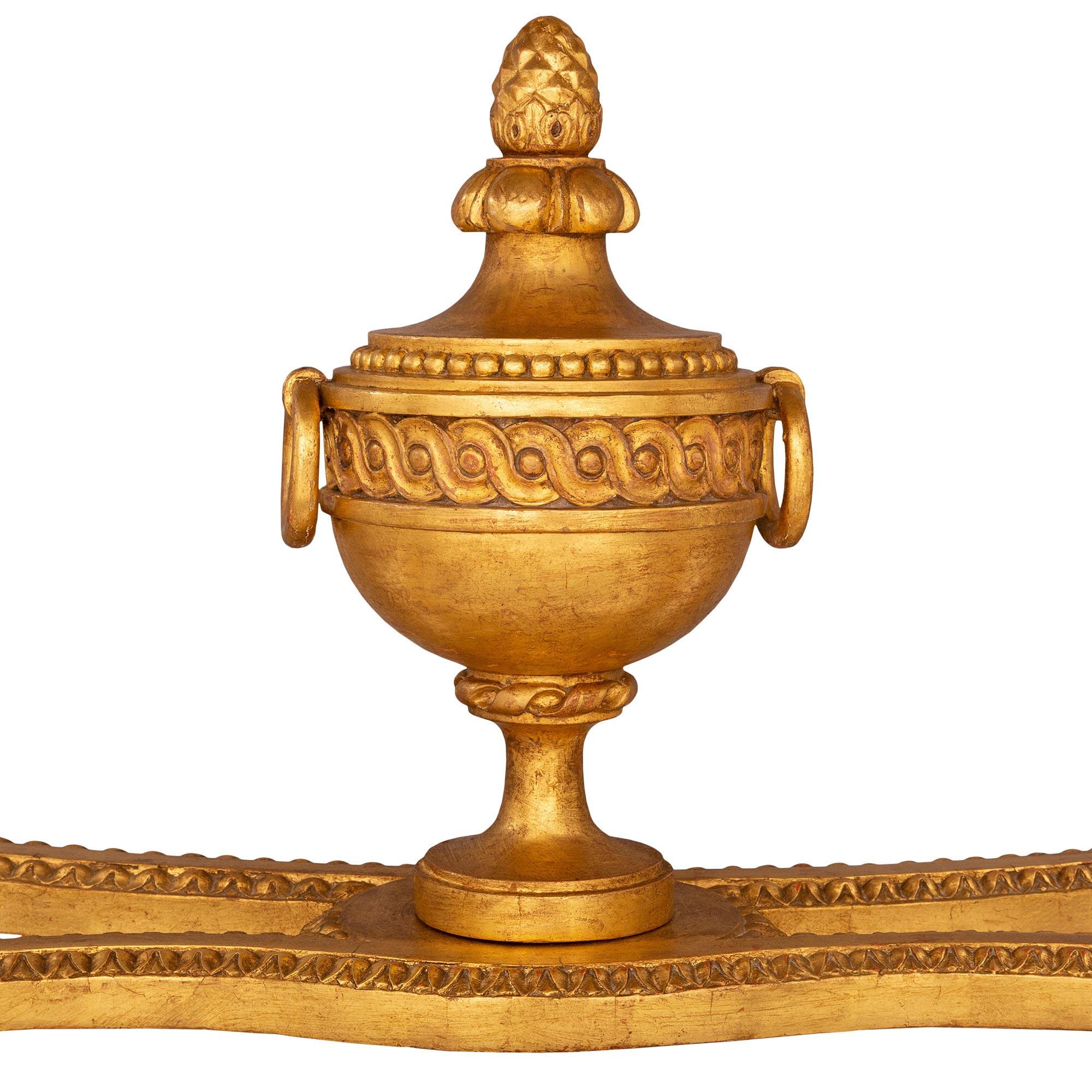 French 18th Century Louis XVI Period Giltwood and Brèche D’alep Marble Console For Sale 3