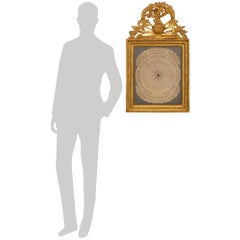 French 18th century Louis XVI Period Giltwood barometer, signed Lepage 1767