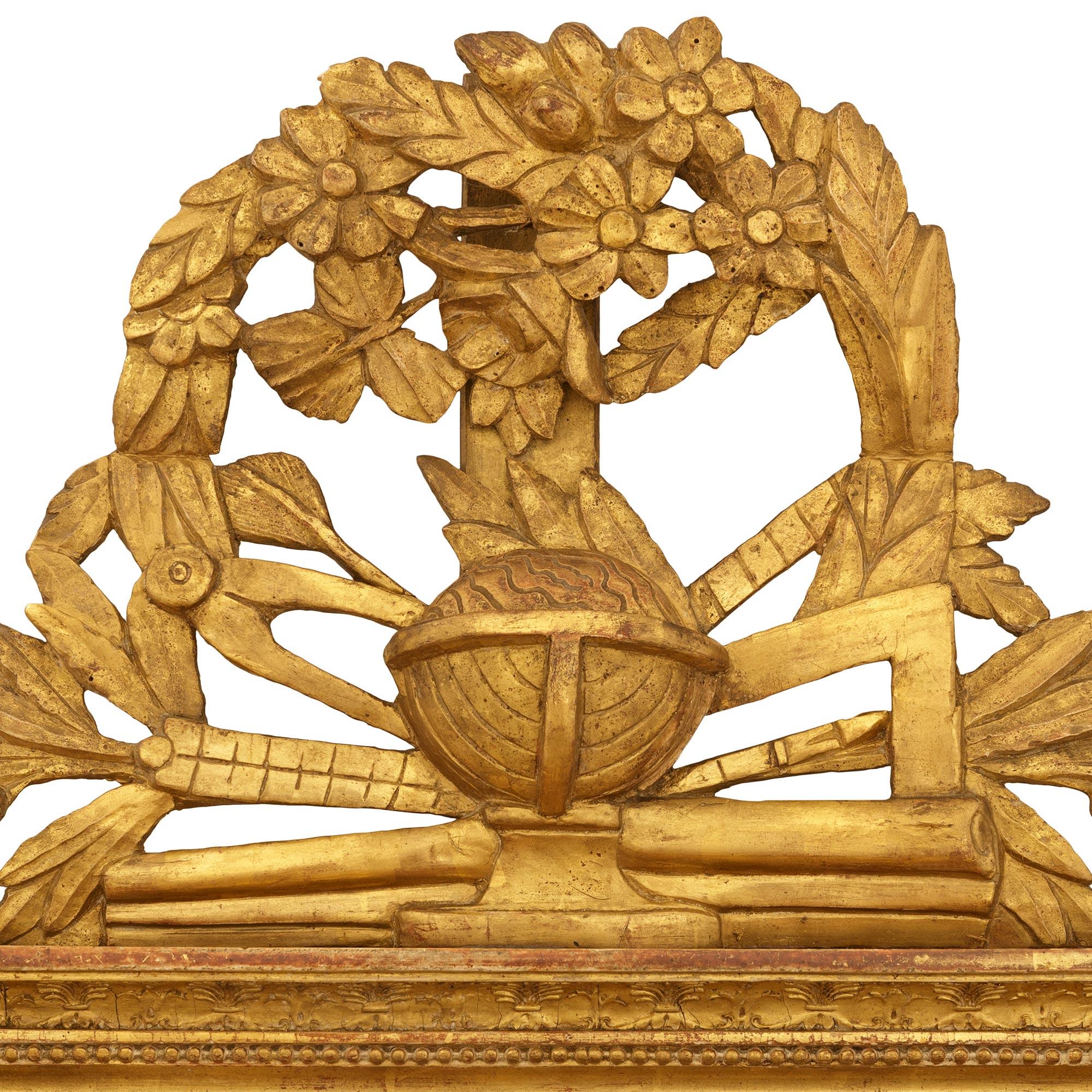 18th Century and Earlier French 18th century Louis XVI Period Giltwood barometer, signed Lepage 1767 For Sale