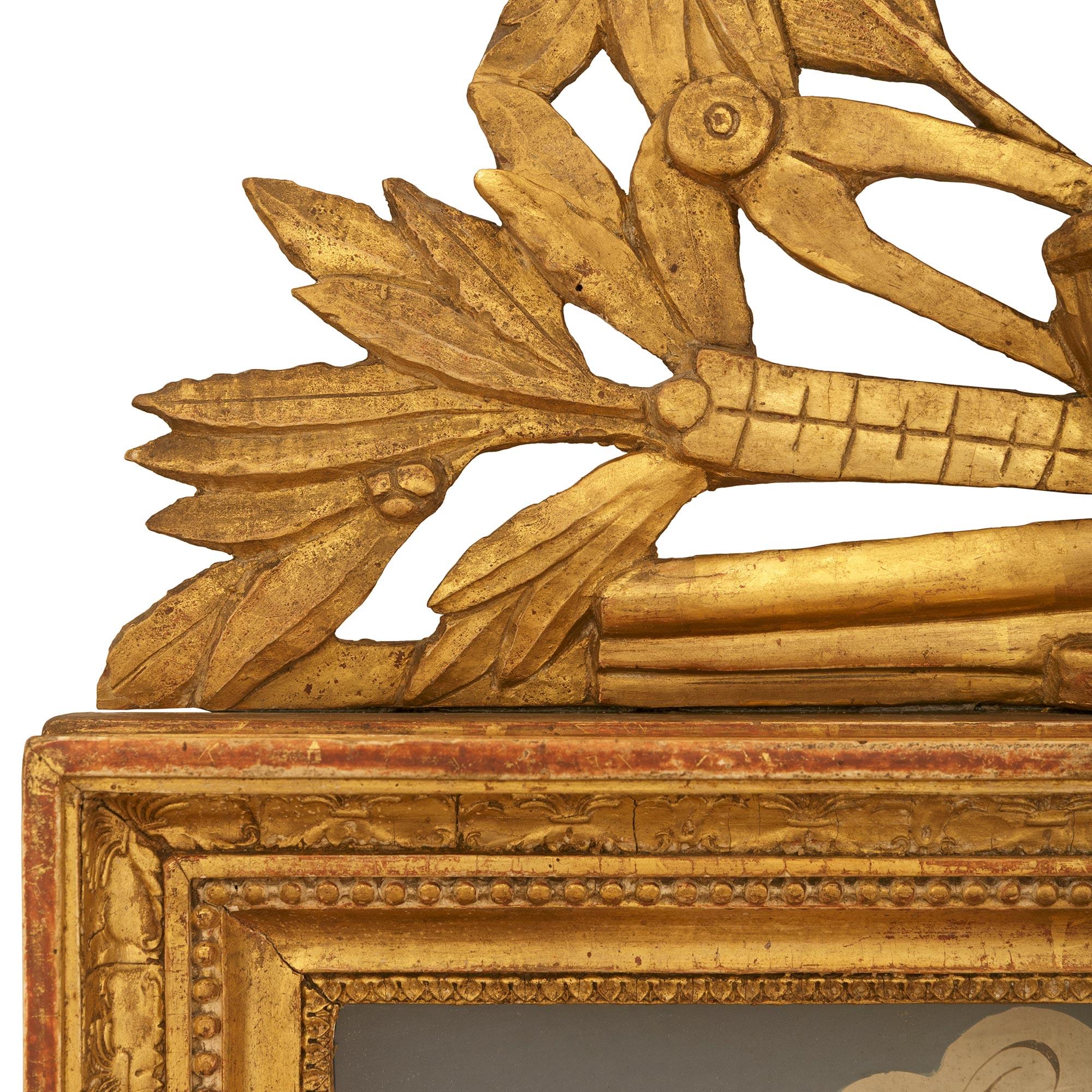 French 18th century Louis XVI Period Giltwood barometer, signed Lepage 1767 For Sale 1