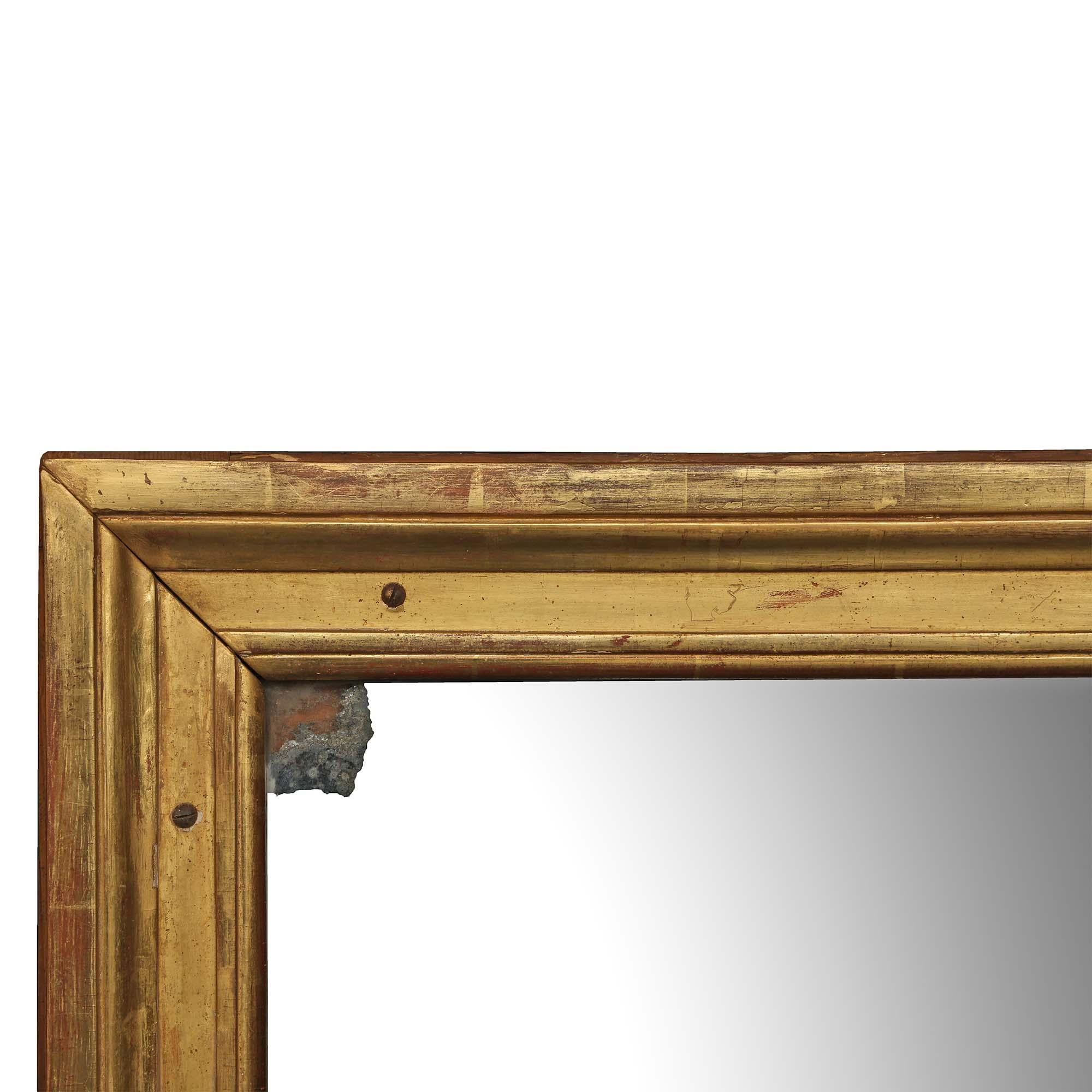 French 18th Century Louis XVI Period Giltwood Mirror In Good Condition For Sale In West Palm Beach, FL