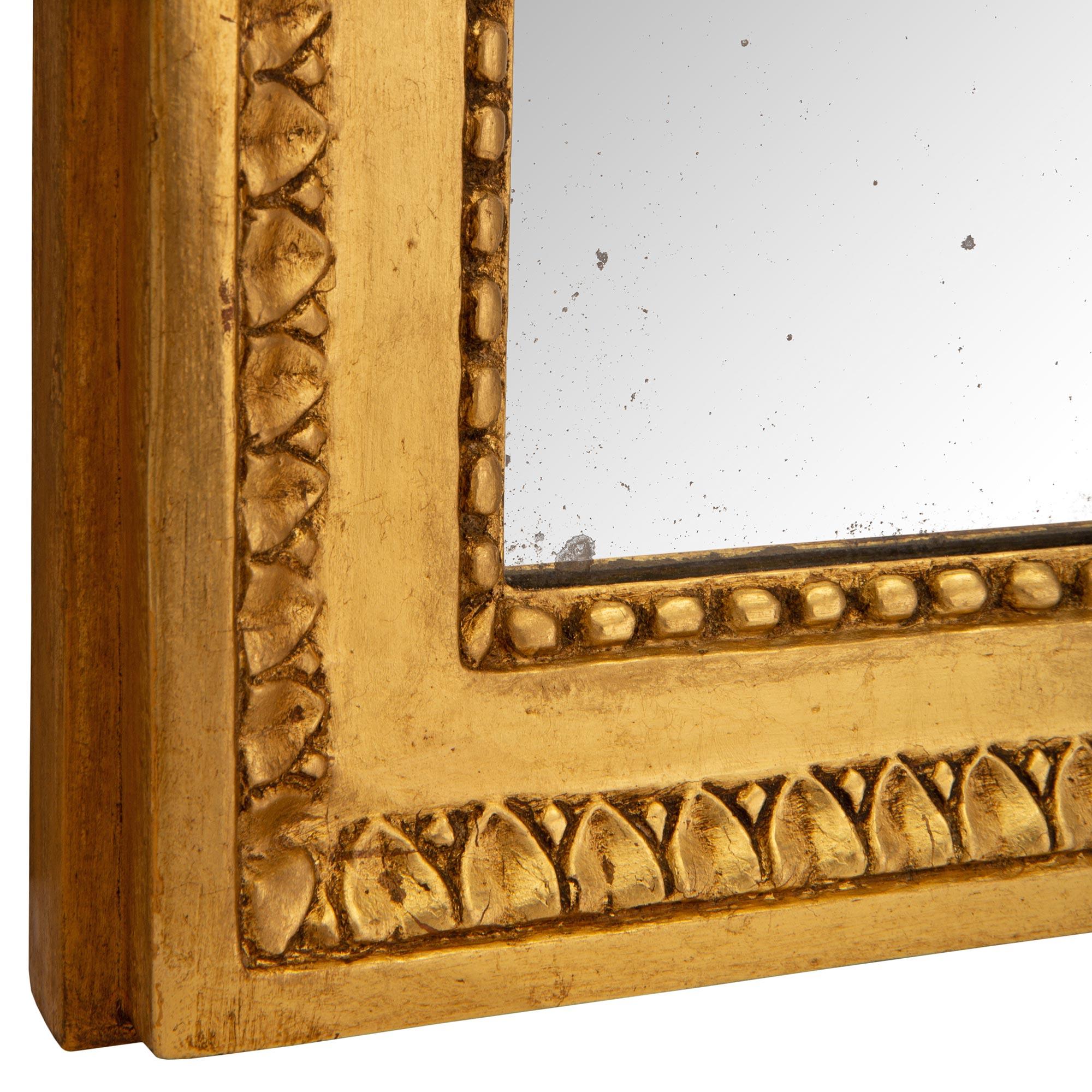 18th Century and Earlier French 18th Century Louis XVI Period Giltwood Mirror