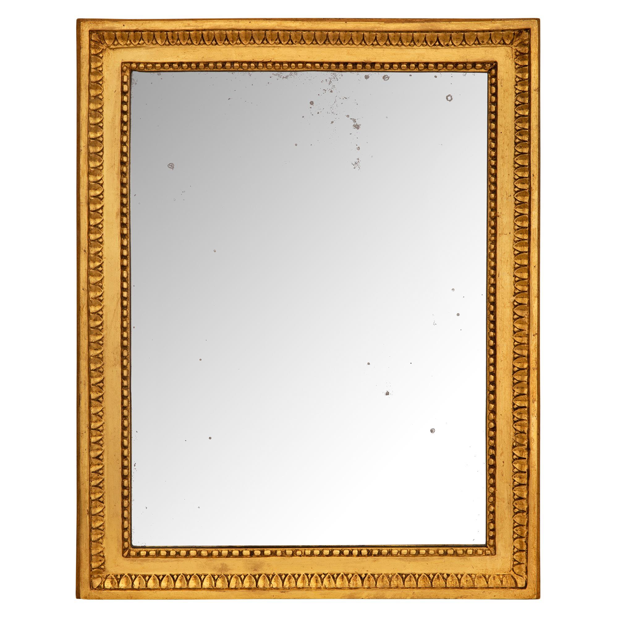 French 18th Century Louis XVI Period Giltwood Mirror