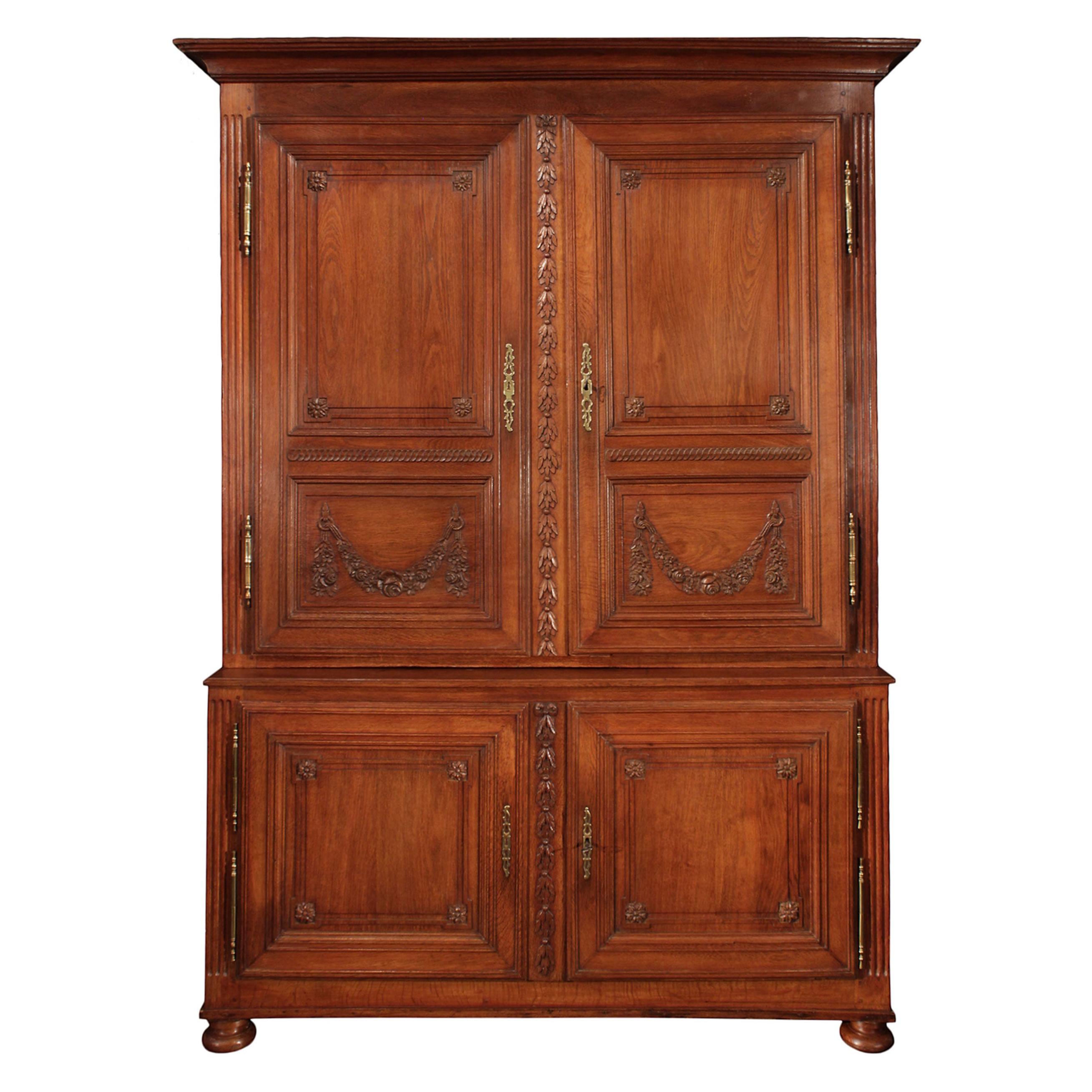 Antique French Louis XVI Painted Armoire at 1stDibs