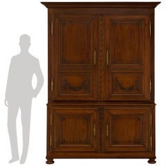 Armoire en chêne miel d'époque Louis XVI du XVIIIe siècle