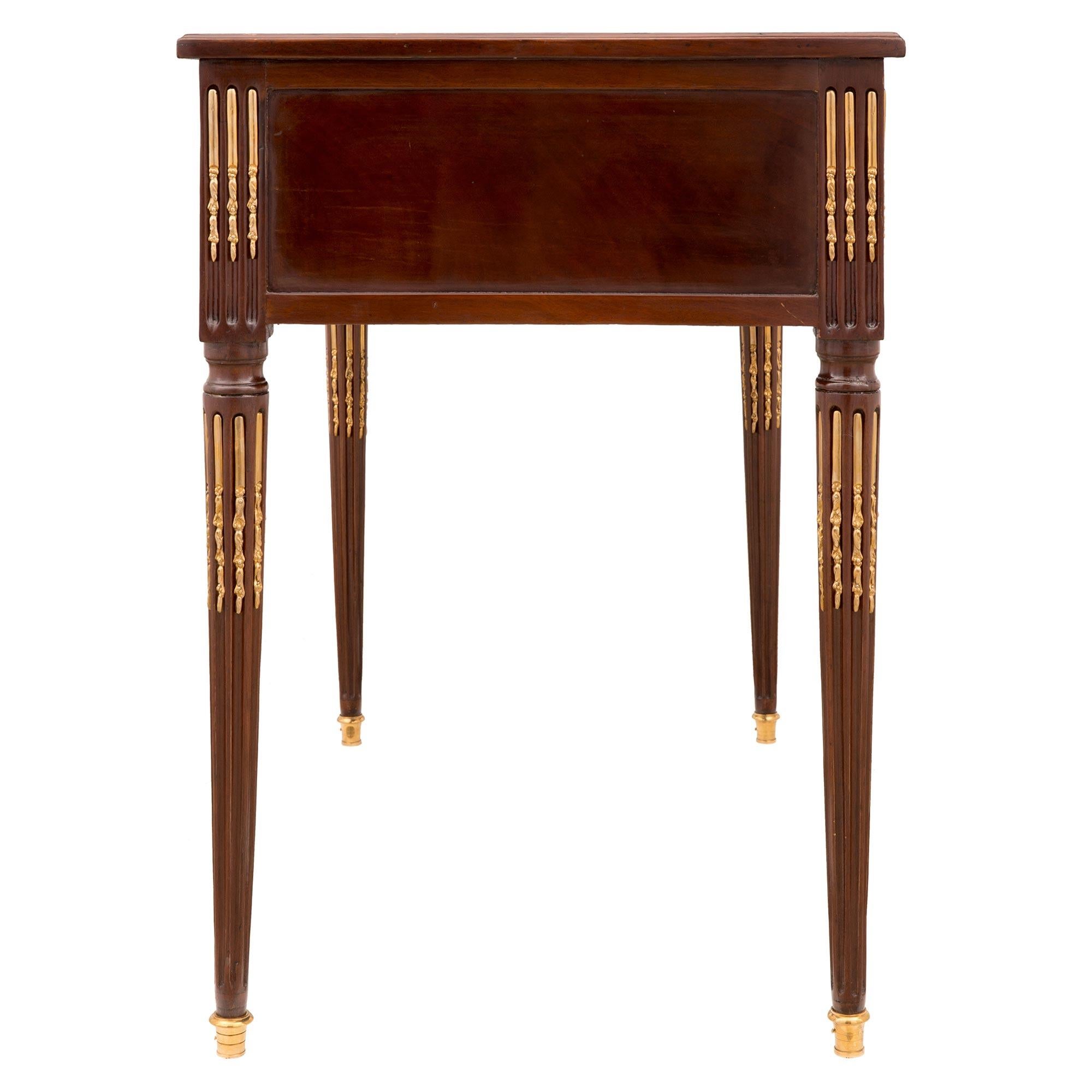 18th Century and Earlier French 18th Century Louis XVI Period Mahogany and Ormolu Desk/Writing Table For Sale