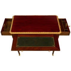 French 18th Century Louis XVI Period Mahogany and Ormolu Side Table / Desk