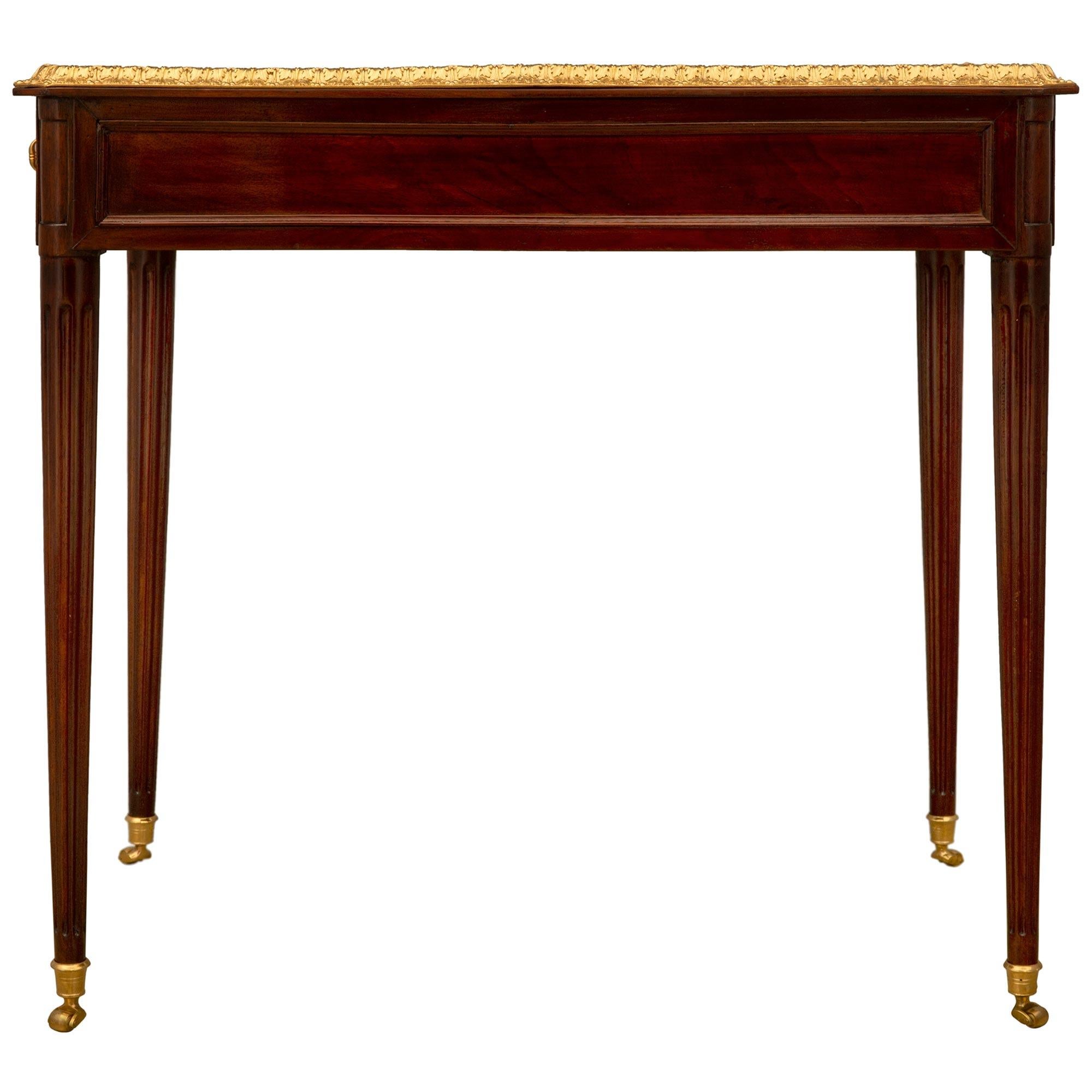 French 18th Century Louis XVI Period Mahogany and Ormolu Side Table / Desk For Sale 2