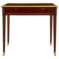 French 18th Century Louis XVI Period Mahogany and Ormolu Side Table / Desk