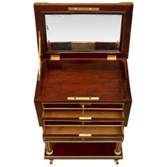 French 18th Century Louis XVI Period Mahogany and Ormolu Vanity/Side Table