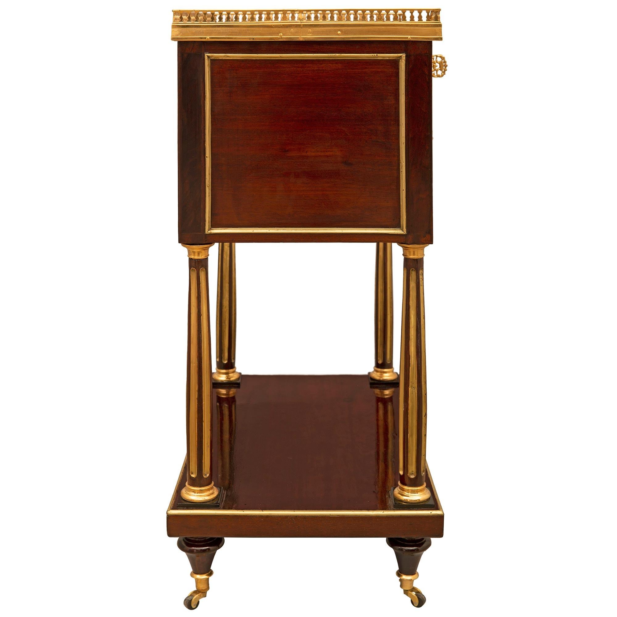 Mirror French 18th Century Louis XVI Period Mahogany and Ormolu Vanity/Side Table For Sale
