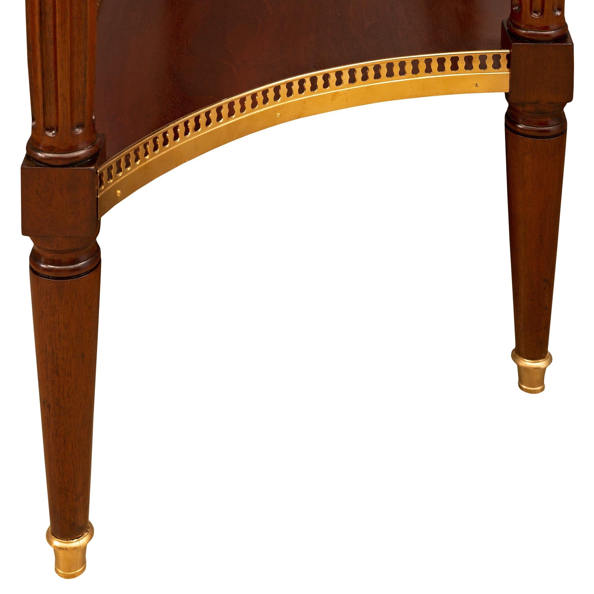 French 18th Century Louis XVI Period Mahogany, Ormolu and Marble Console For Sale 2