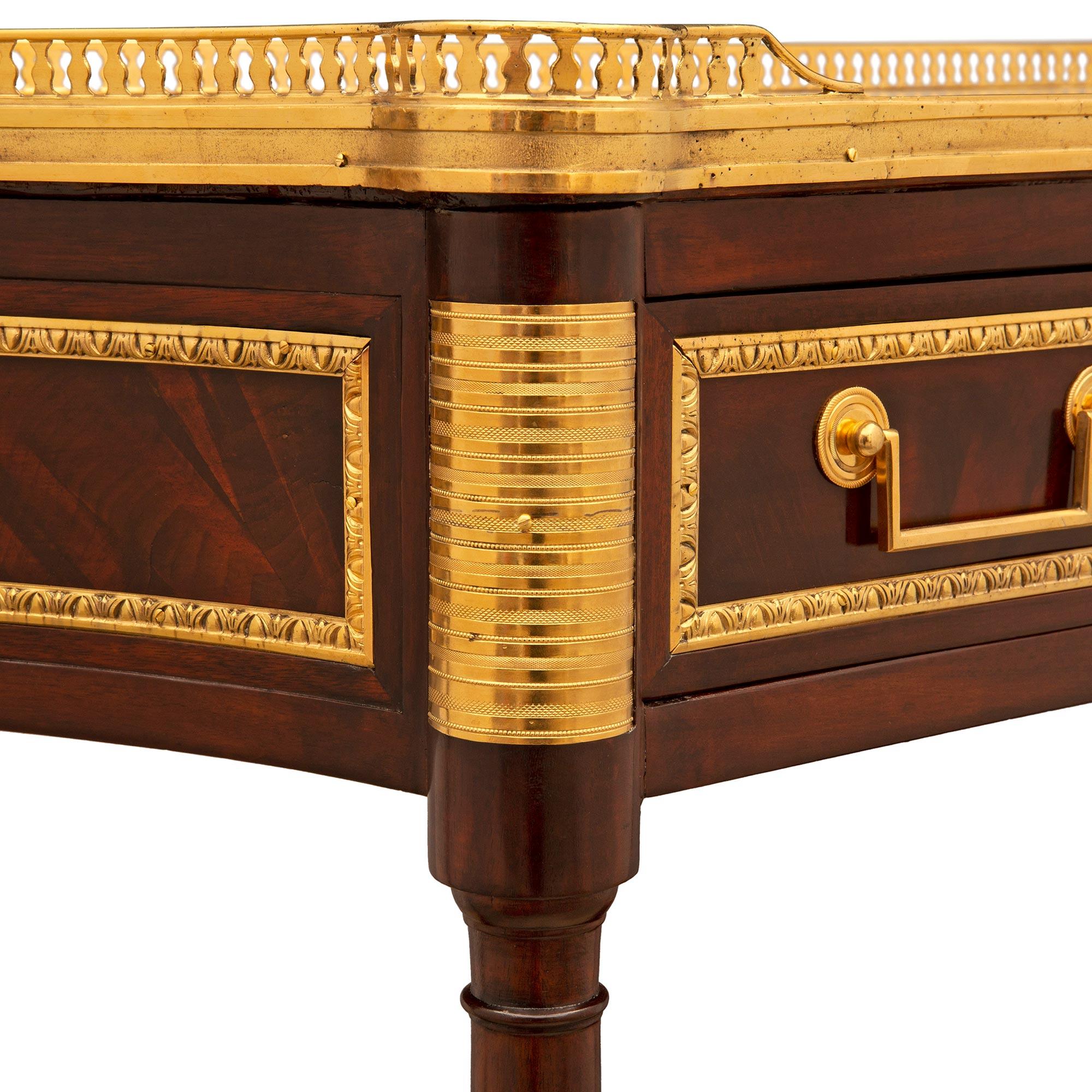 French 18th Century Louis XVI Period Mahogany, Ormolu And Marble Console 2