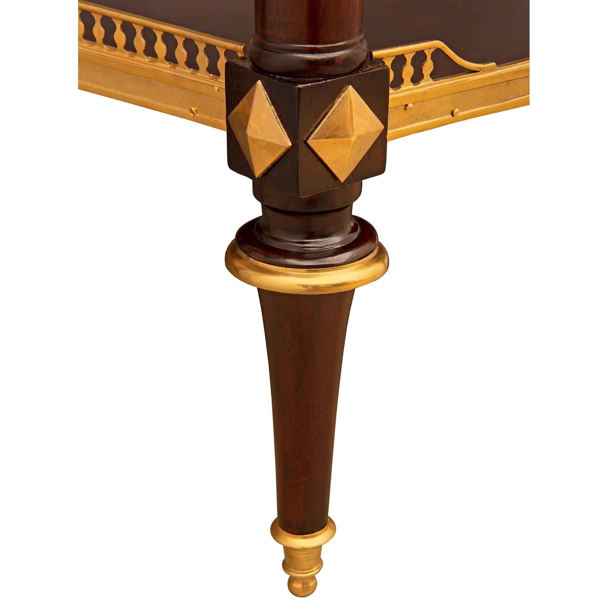 French 18th Century Louis XVI Period Mahogany, Ormolu And Marble Console 4